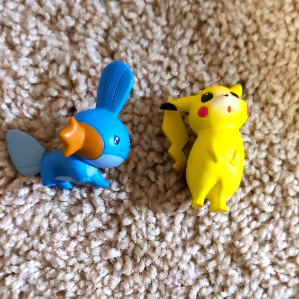 TOMY Pokemon Pikachu and Mudkip Figures